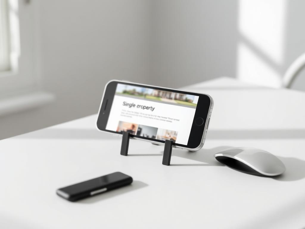 Phone showing a web page made for one home